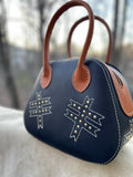 Dragonfly Navy and Tan Sassy Bag