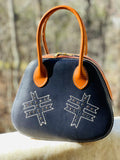 Dragonfly Navy and Tan Sassy Bag