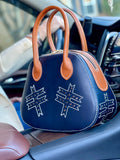 Dragonfly Navy and Tan Sassy Bag