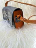 Navy and English Tan Dragonfly Bag