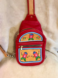 Red Woodland Floral Sling Bag