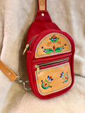 Red Dakota Floral Sling Bag