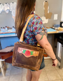 Medium Tooled Rose Tote Bag