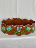 Tooled Floral Ribbon Skirt Belt