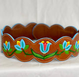 Tooled Floral Ribbon Skirt Belt
