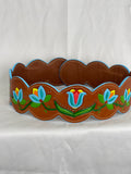 Tooled Floral Ribbon Skirt Belt
