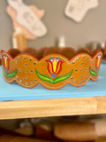 Tooled Ribbon Skirt Belt (Red)