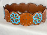 Tooled Ribbon Skirt Rivet Belt