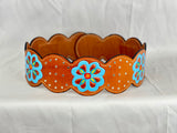 Tooled Ribbon Skirt Rivet Belt
