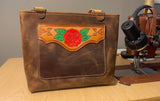 Medium Tooled Rose Tote Bag