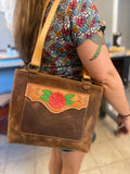 Medium Tooled Rose Tote Bag