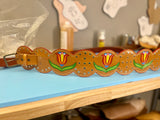 Tooled Ribbon Skirt Belt (Red)