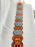 Tooled Ribbon Skirt Rivet Belt