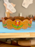 Tooled Ribbon Skirt Belt (Red)