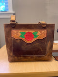 Medium Tooled Rose Tote Bag