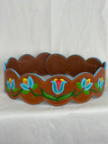 Tooled Floral Ribbon Skirt Belt