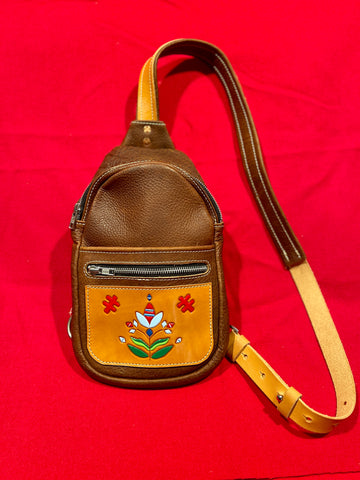 Vintage Dooney & Bourke Small Brown Leather Cross Body Russet Shoulder Bag  Rare