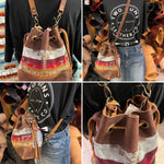 Leather and Pendleton Bucket Bags