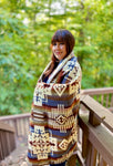 Denim Alpaca Wool Queen and Throw Size Native Design Blanket