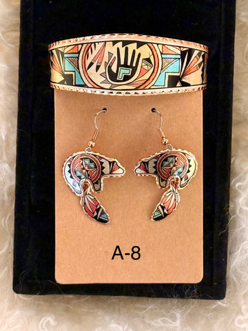 Copper Bracelet and Earring Set A-8