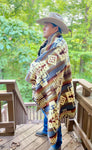 Denim Alpaca Wool Queen and Throw Size Native Design Blanket