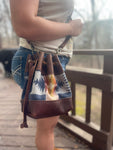 Leather and Pendleton Bucket Bags