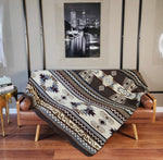 Coffee Alpaca Wool Queen and Throw Size Native Design Blanket