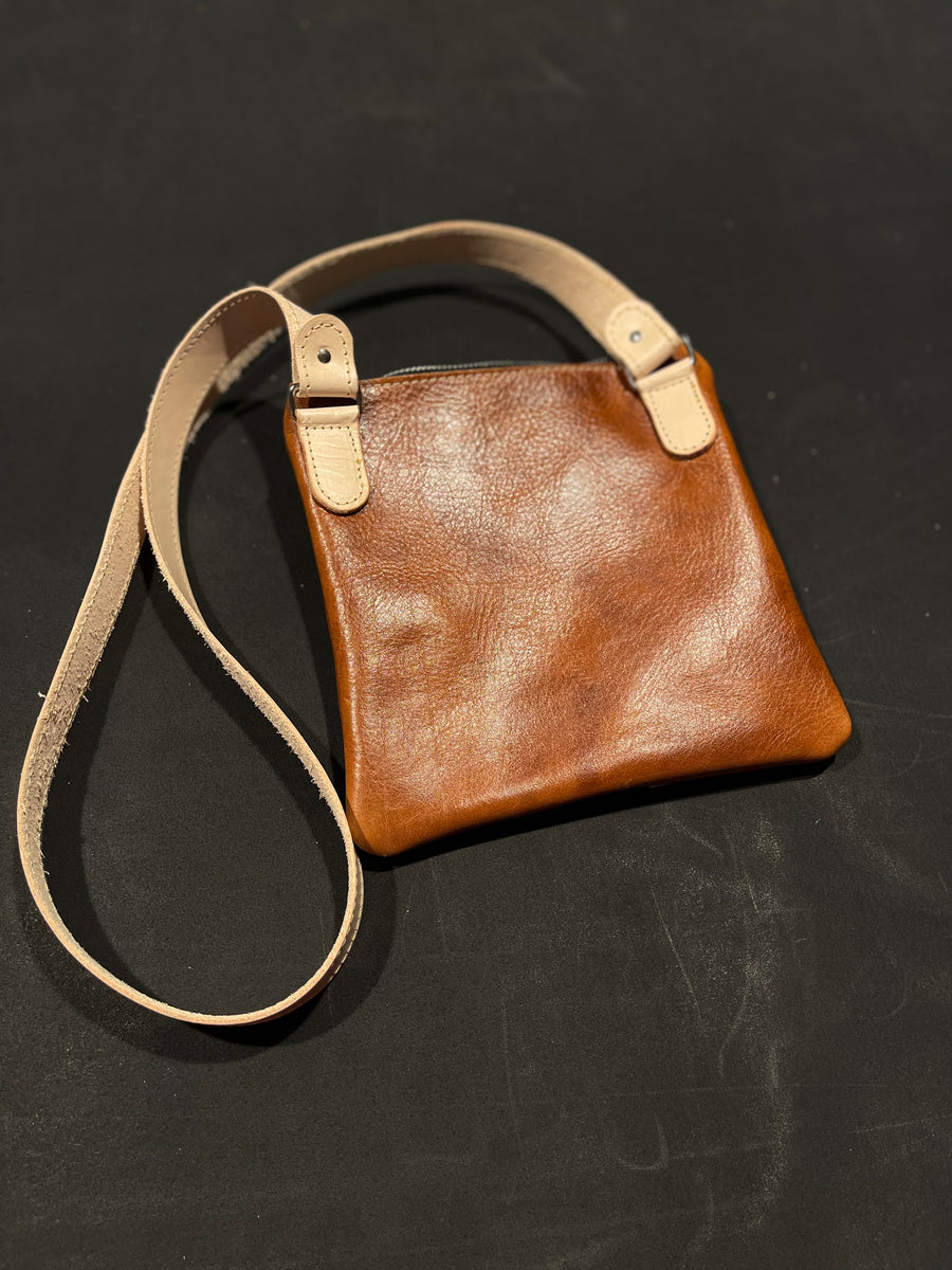 Vertical Floral Bison Bag Two Guns Leather Co.
