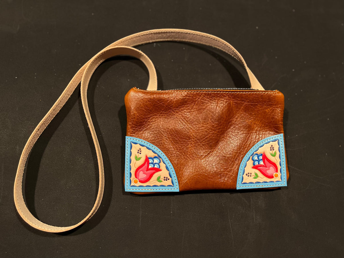 Horizontal Floral Bison Bag Two Guns Leather Co.