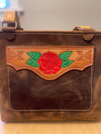 Medium Tooled Rose Tote Bag